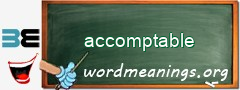 WordMeaning blackboard for accomptable